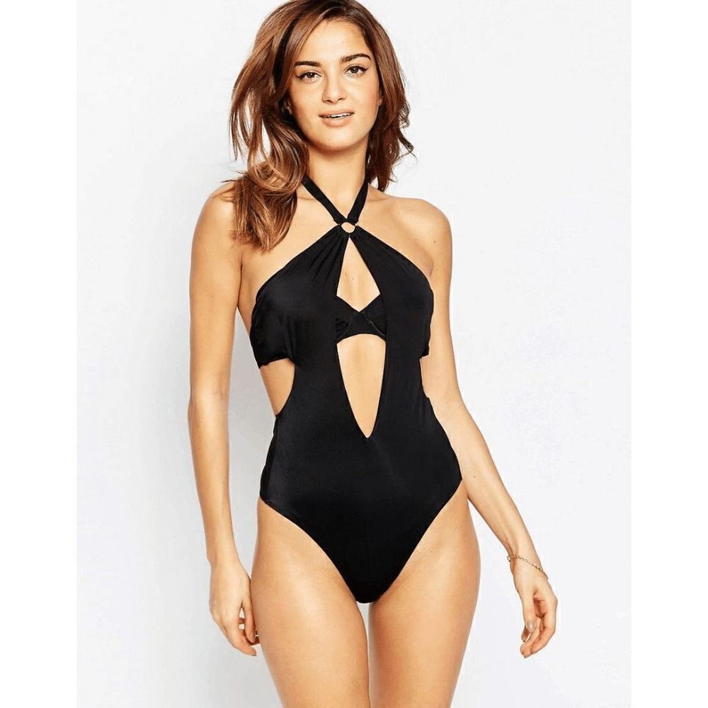 L'Agent Provocateur Adrina Womens black solid new halter one piece x-small